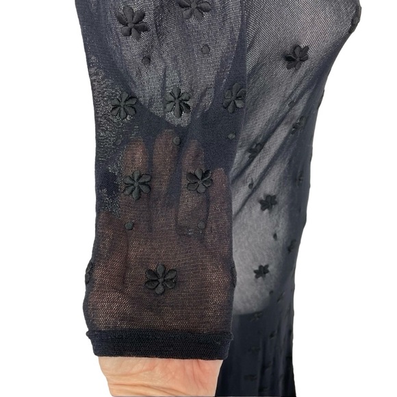 Vivienne Tam “Sheer Beauty” Embroidered Maxi Dress Size S/L Black - Picture 10 of 14